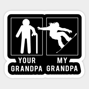 Get Slope-Ready with 'Snowboarding Your Grandpa, My Grandpa' Tee - Perfect for Grandsons & Granddaughters! Sticker